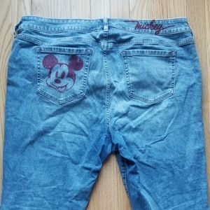 Torrid Mickey Mouse Cropped Boyfriend Jeans